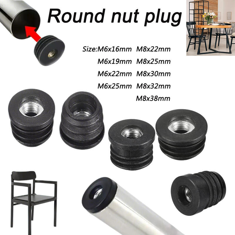 Furniture Hardware Connectors - 4/8/12 Pezzi Tappi Rotondi Neri per
