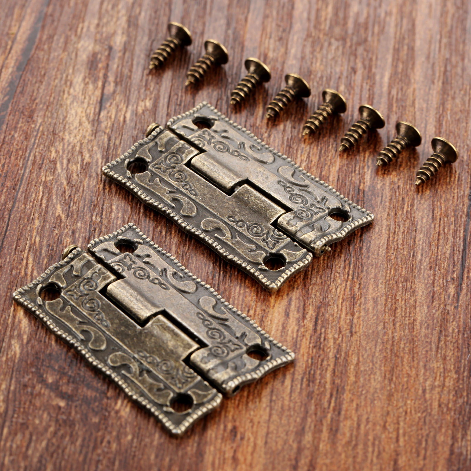 Furniture Hardware Antique - 2 pezzi cerniere in bronzo antico