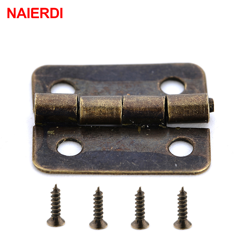 Furniture Hardware Antique - 50PCS NAIERDI Antico Cerniera Mini Bronzo