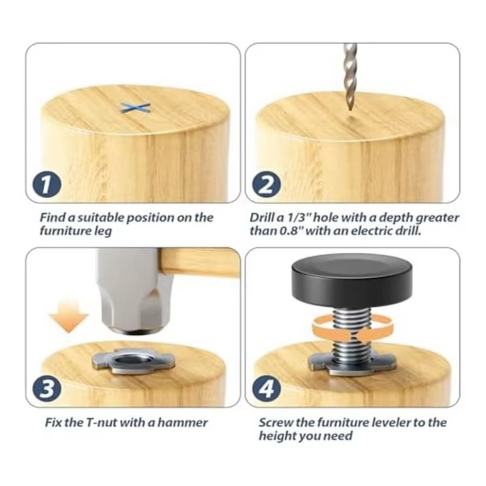 8 Pezzi Nuovi Piedini Regolabi - Furniture Leveling Hardware recensione e prezzo